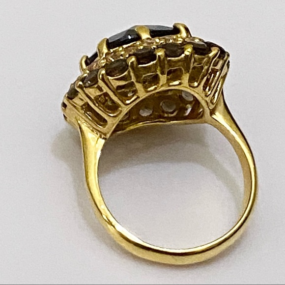 Vintage Smoky Topaz CZ Statement Ring Size 7 - Picture 15 of 16